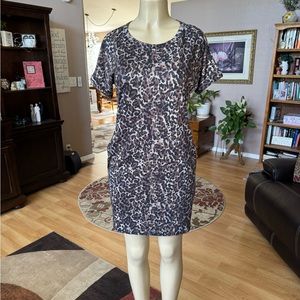 H&M brown, black & gray short sleeve cutout dress-size M